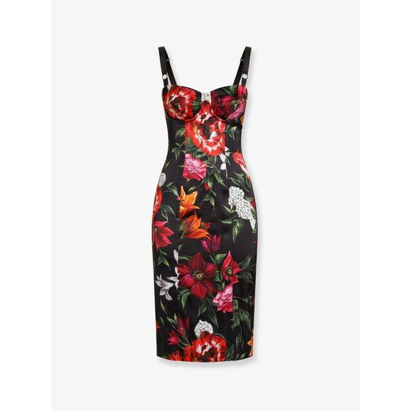 DOLCE & GABBANA Dresses & Skirts - Dolce & Gabbana Women Satin Dress With Floral Print
